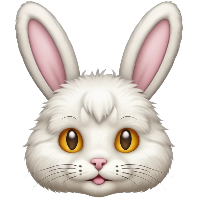 cat emoji with soft bunny fur texture and upright bunny ears emoji