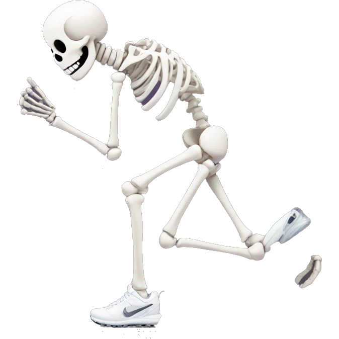 skeleton and nike shox emoji