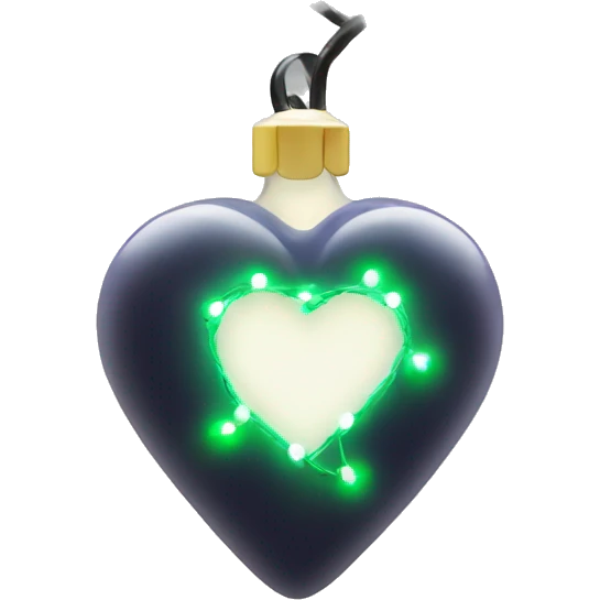 christmas lights wrapped around a white heart  emoji