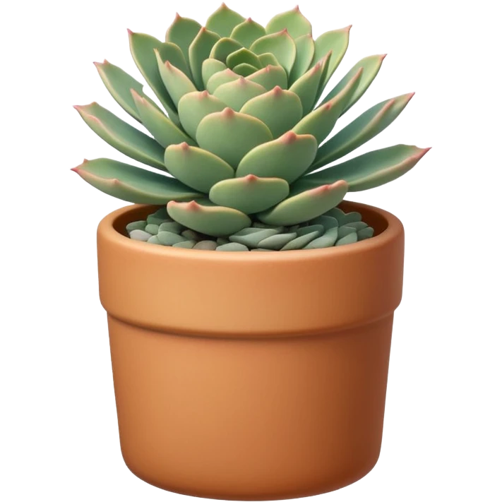 A ceramic pot in pastel caramel color, in the shape of a cylinder, the pot is tall, it has an echeveria ruffle succulent plant emoji