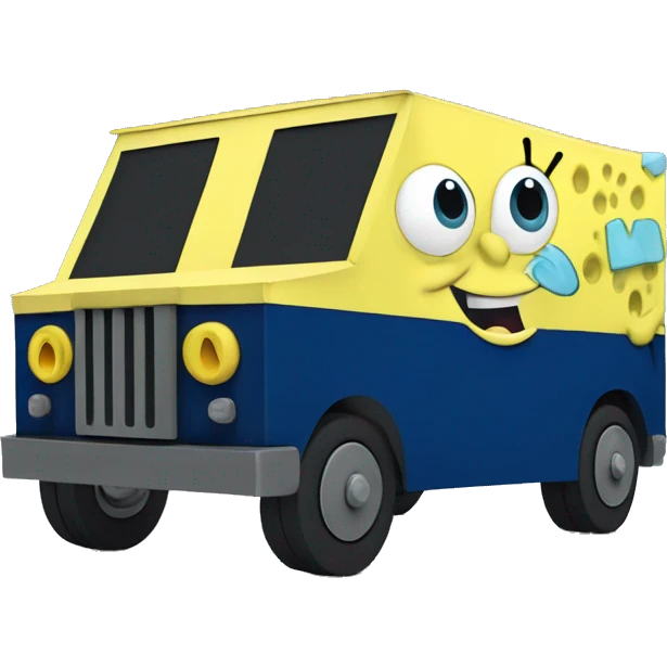 Spongebob wide-body dark blue Papercraft step-van  emoji