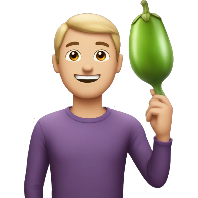 Lad with eggplant  emoji