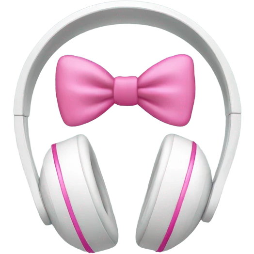 White headphones pink bow emoji