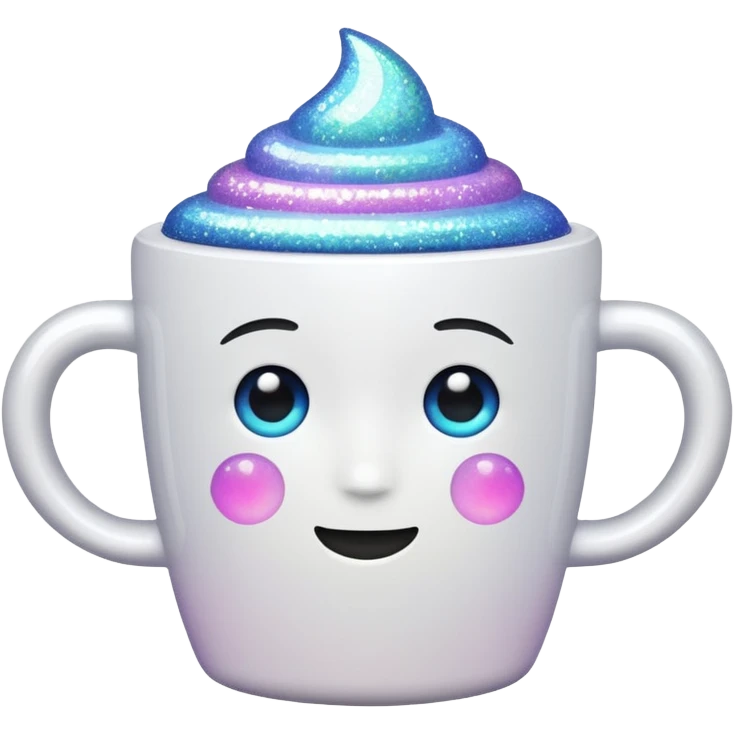 glitter white cup emoji