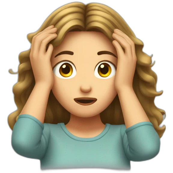 girl holding her hair  with both her hands in shock emoji
