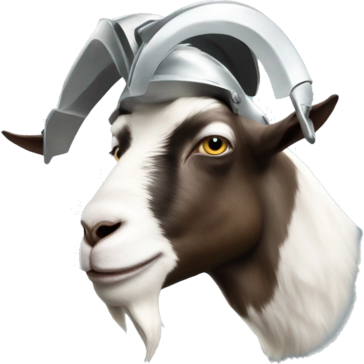 goat wearing an aliminium helmet emoji
