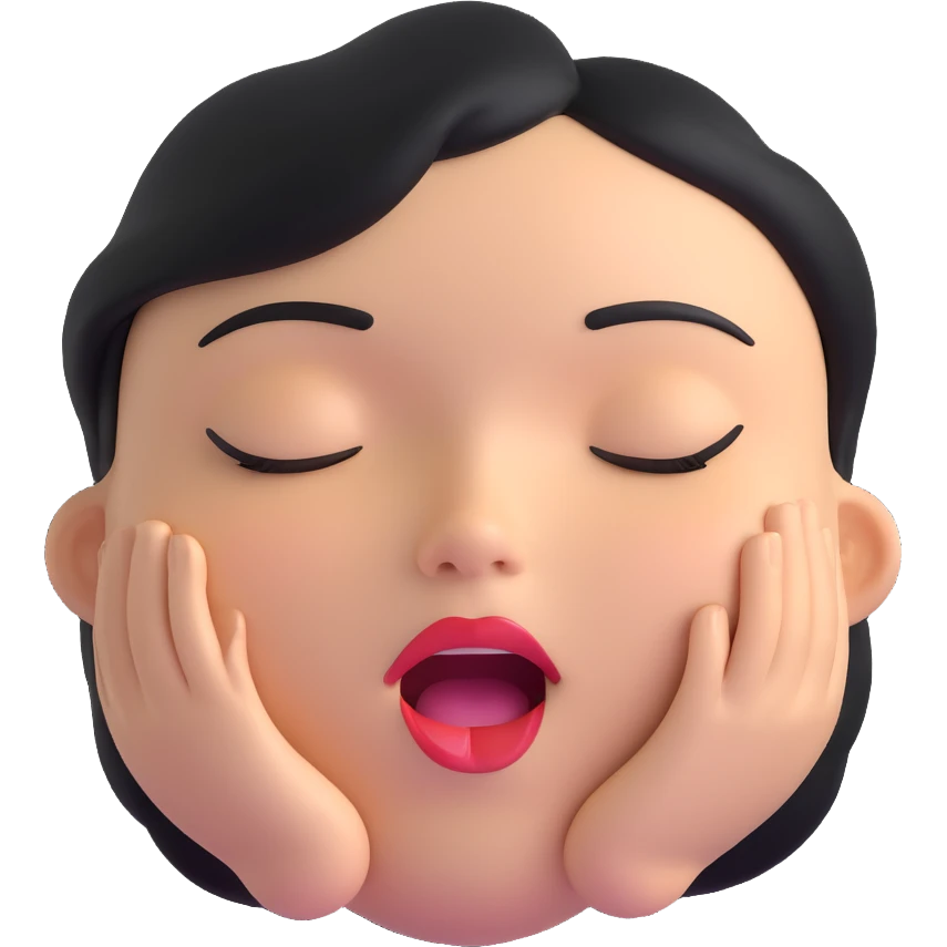 face with eyes closed and biting lower lip emoji