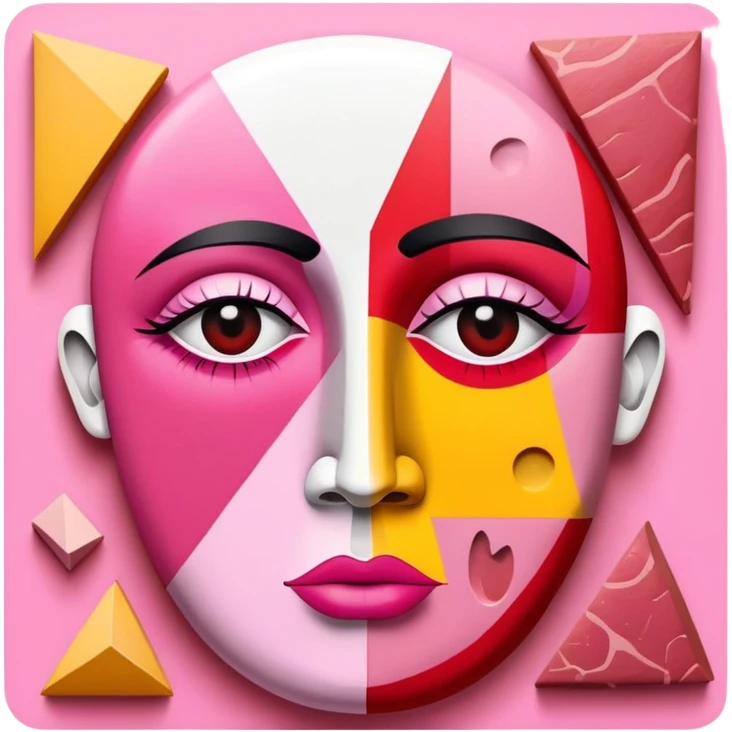 picasso abstract art SPAM MEAT cubist face painting emoji