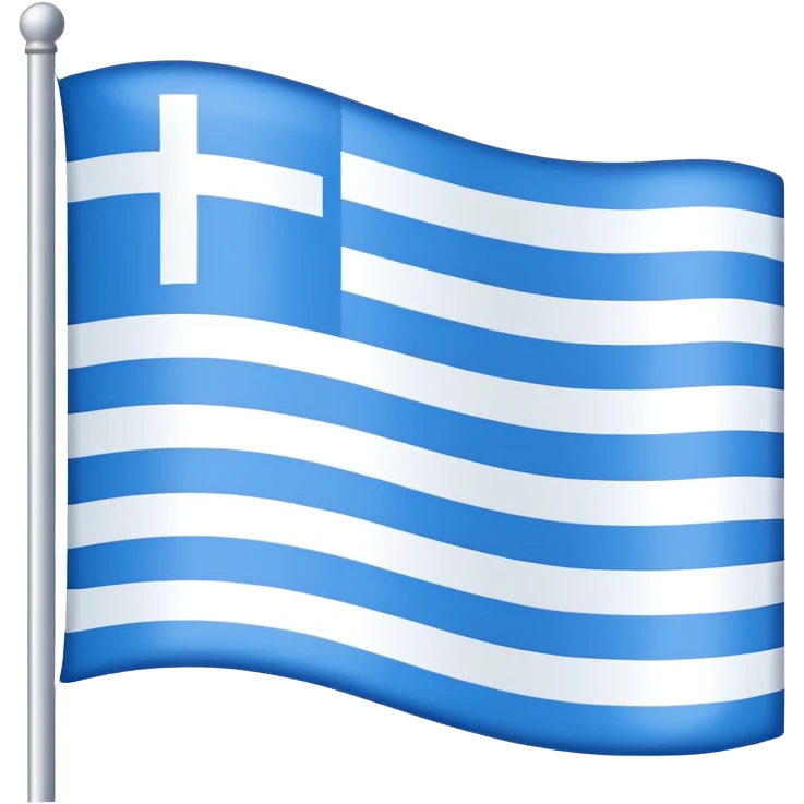 emoji Flag with 3 simple  horizontal lines: white, blue, white, equal one to another emoji