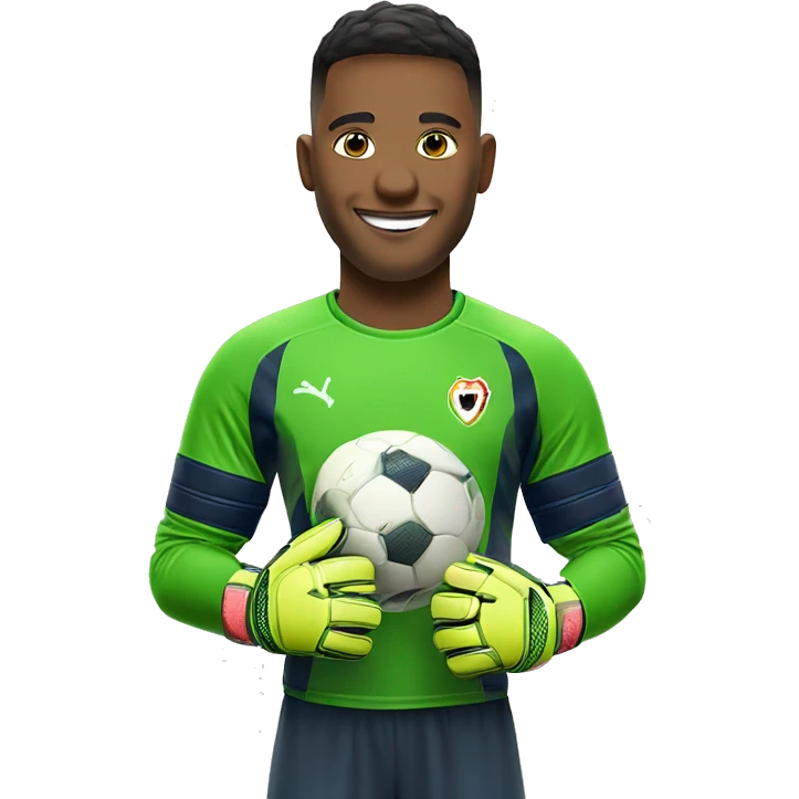 a smiling emoji with goalkeeping gloves, preferably neuers  emoji