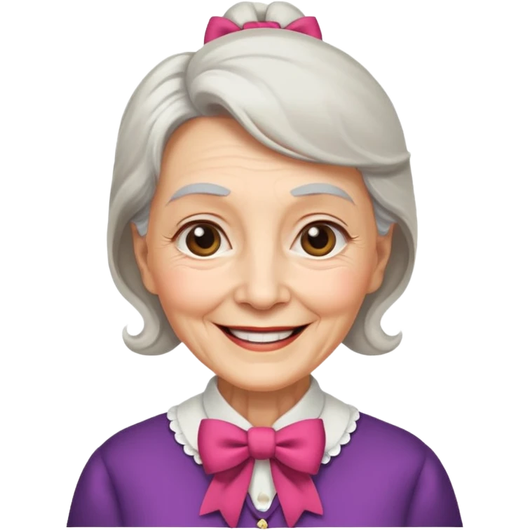 Very old women with neckBow. emoji