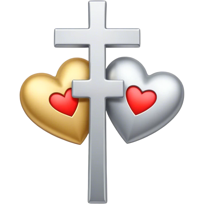 Two hearts united by a cross  emoji