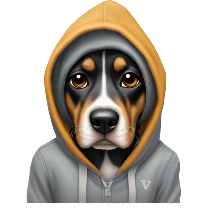 dog with low taper fade wearing a king von hoodie emoji