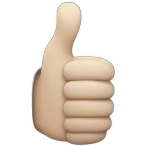 Glitchy grey thumbs up with two thumbs emoji