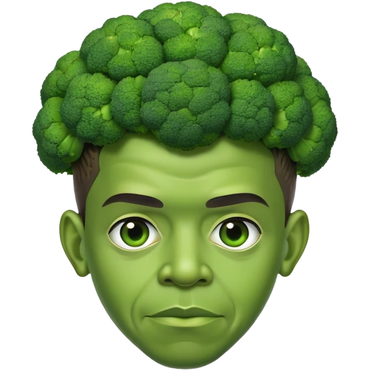 Barack Obama broccoli head Obama broccoli green skin face emoji