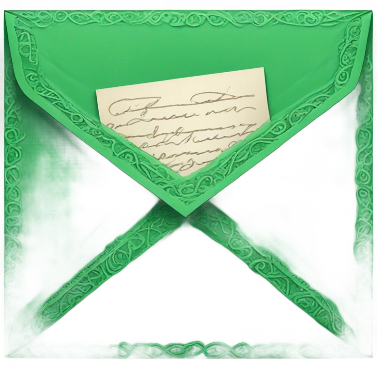 Deep green love letter mail   emoji