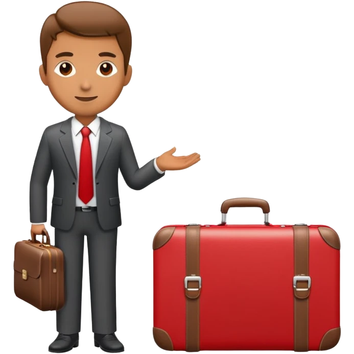 businessman with red suitcase emoji