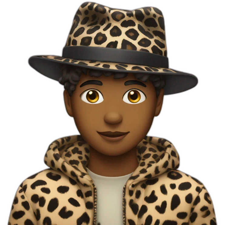 boy in leopard and magic hat emoji