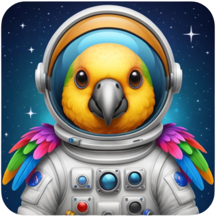 parrot with astronaut suit emoji