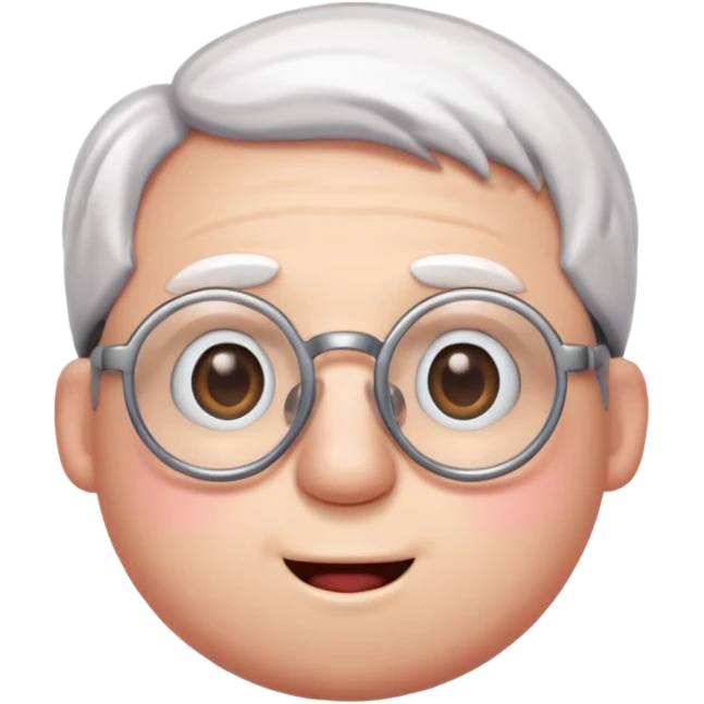 a guy who looks like kirby with a very round head, white skin and glasses emoji