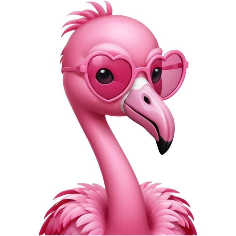 smiling flamingo with heart sunglasses emoji