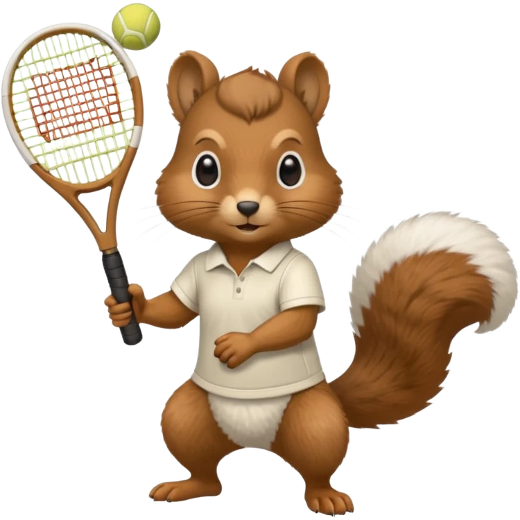  squirrel with pistol and tennis racket  emoji