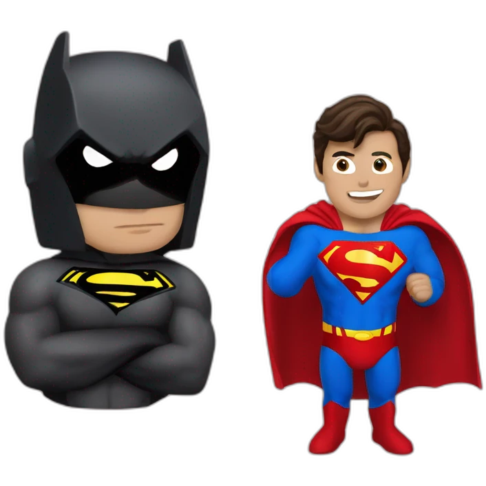 Superman and Batmaa emoji