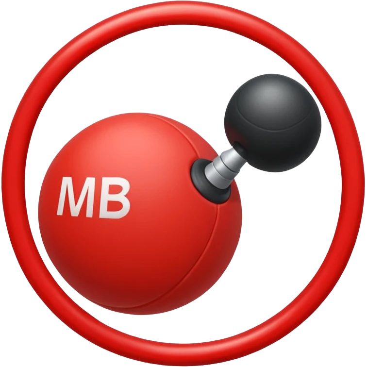 Pull-ball with MB written in the circle in on it emoji