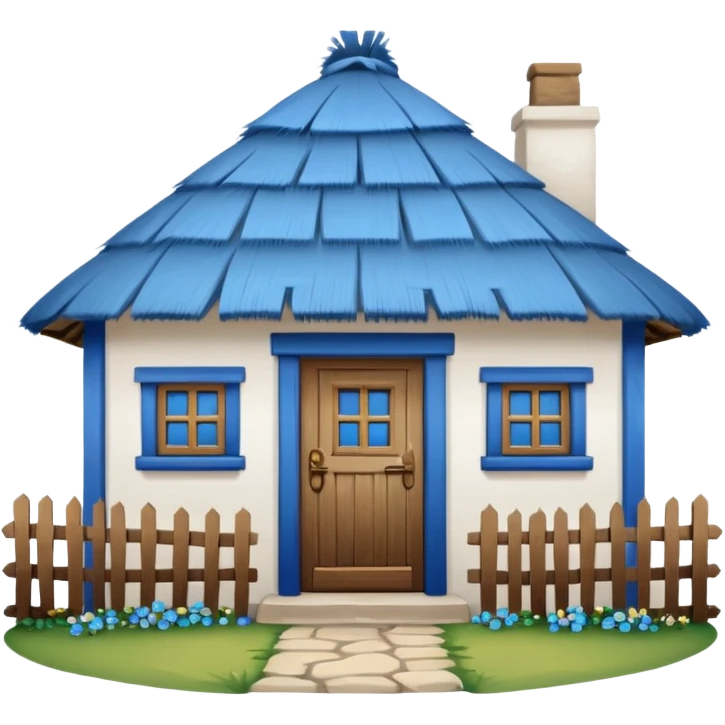 A Ukrainian peasant house with white walls emoji