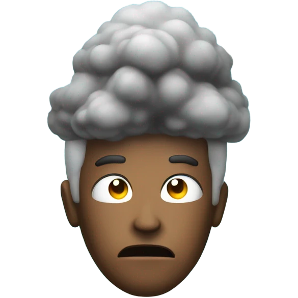 male head with nuclear explosion behind it emoji