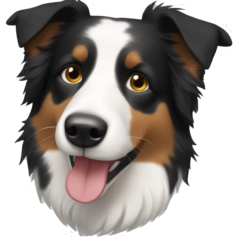 half face short haired border collie emoji