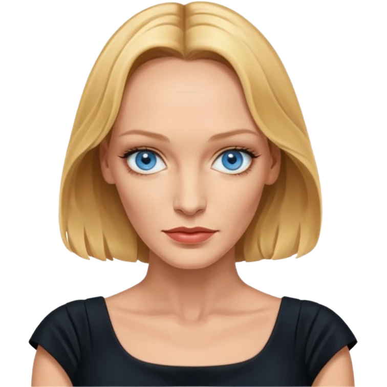 Uma Thurman with blue eyes emoji