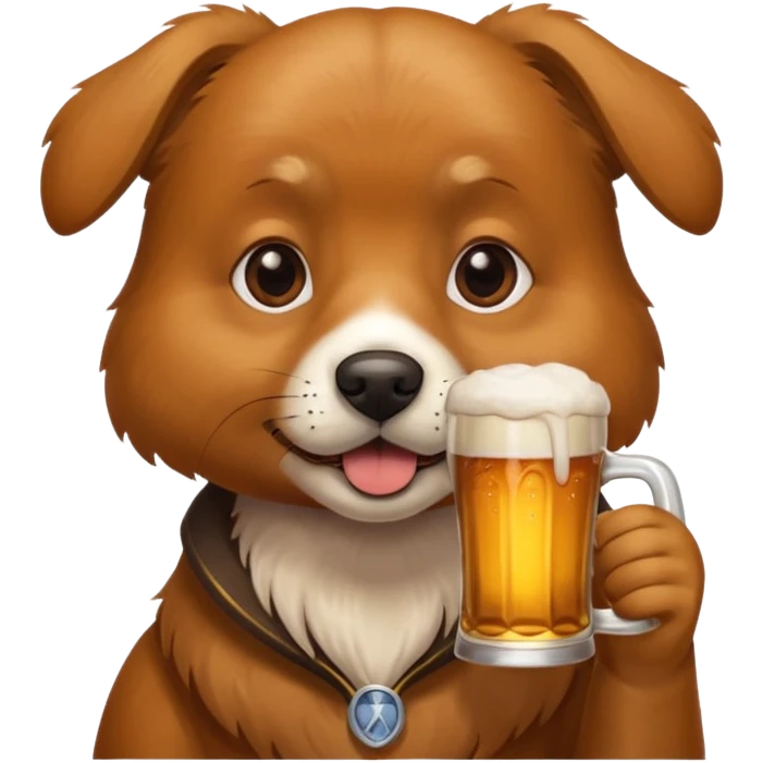 Dog and beer emoji