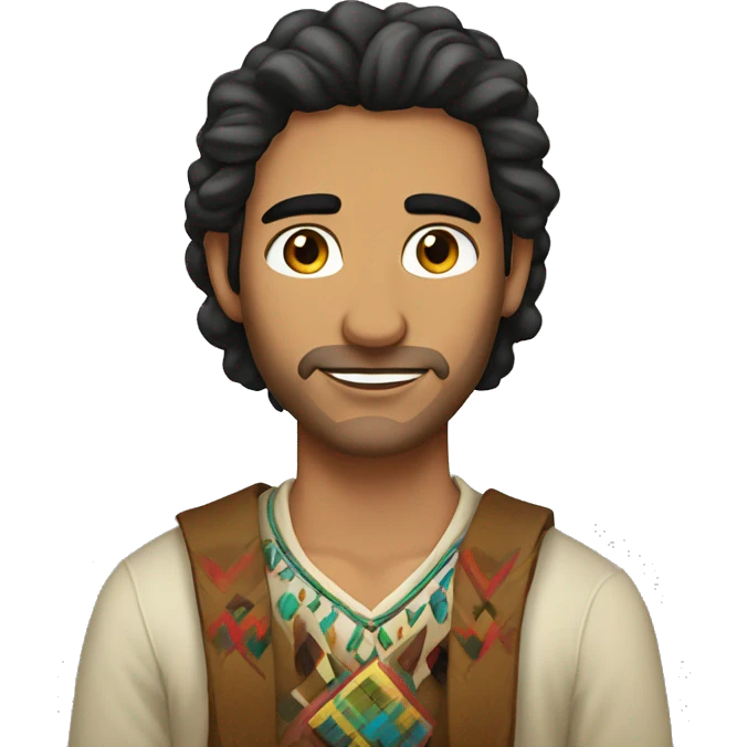 Half indigenous mexican half european spaniard handsome man emoji
