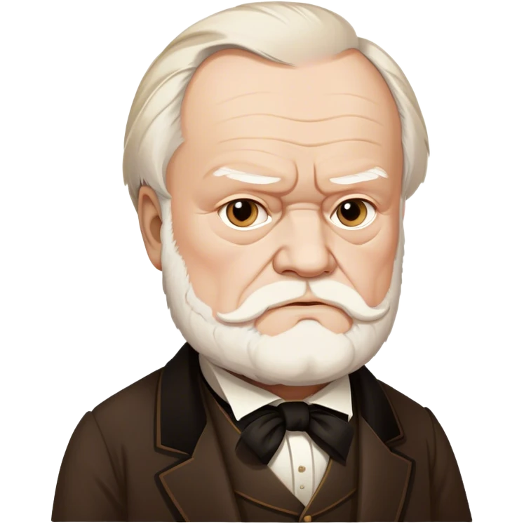 Cinematic Realistic portrait of Victor Hugo, shown as an iconic writer with intense, thoughtful eyes and richly detailed 19th‑century attire, rendered in warm, literary lighting that captures his creative spirit emoji