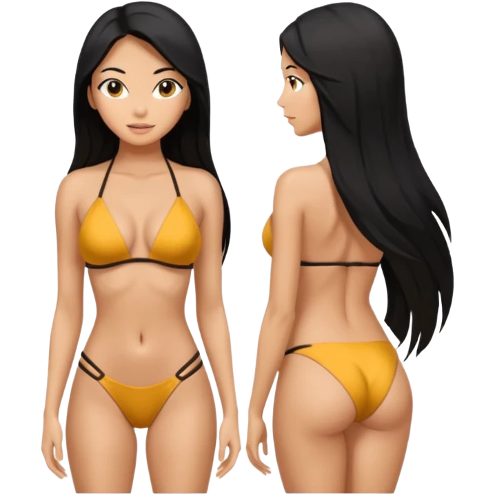 Ragazza sexy con grandissimo fondo schiena da dietro in bikini strettissimo in cui si vede tutto il corpo emoji