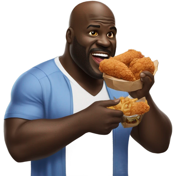 Shaq eating fried chicken emoji