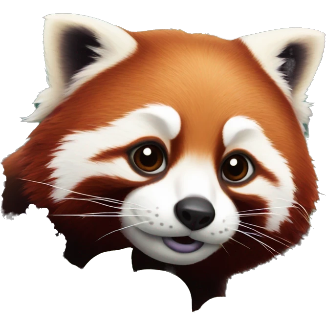 Red panda head surrounded by lilacs emoji