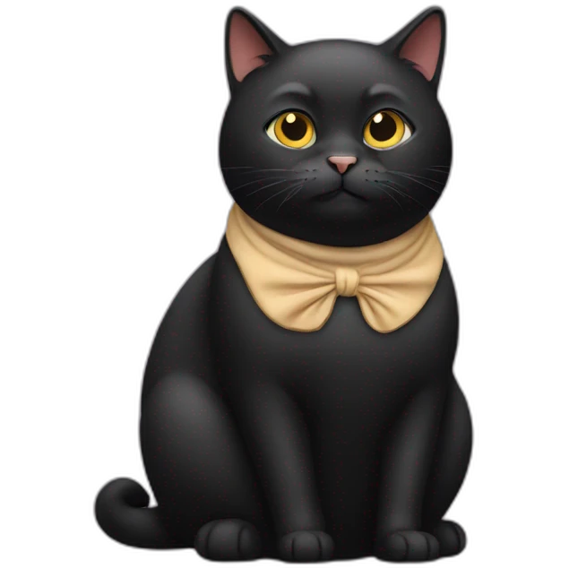 fat black cat emoji