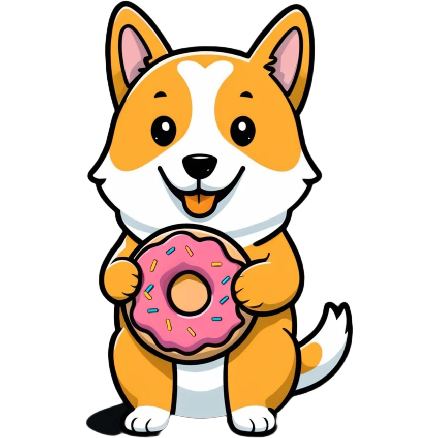 Dog eating a dounut  emoji