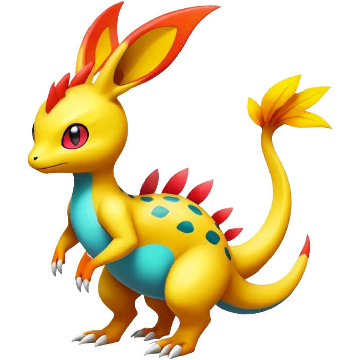 exotic fantasy-creature-Fakémon-Pokémon, full body, with random markings emoji