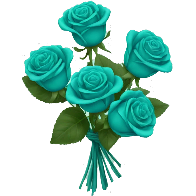 Teal Bouquet Of Roses emoji