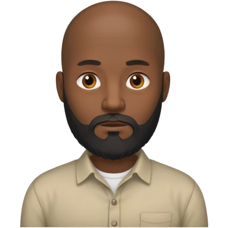 black long beard bald man with shirt emoji