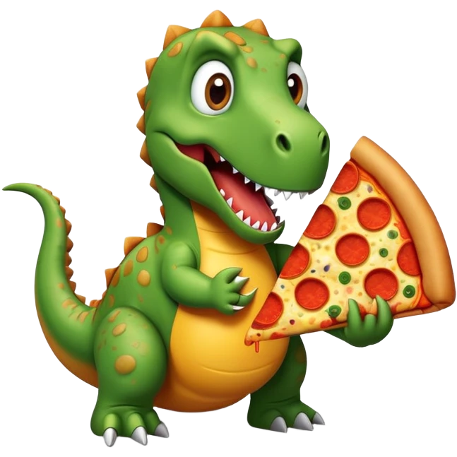  Dinosaur eating pizza  emoji