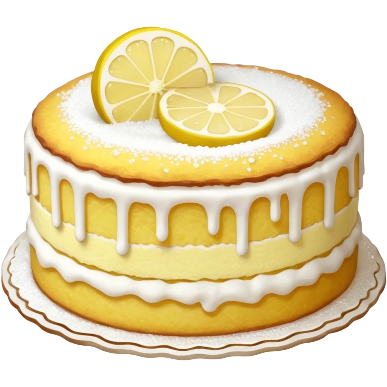 A delicious lemon cake emoji. emoji