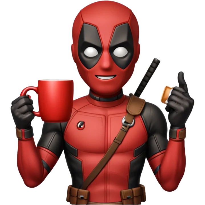 Deadpool drink coffee emoji
