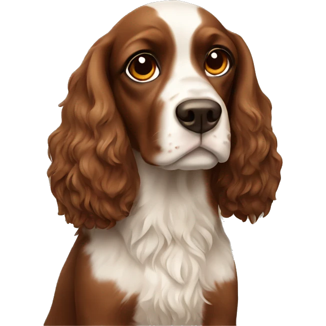 Spaniel dog brown  emoji
