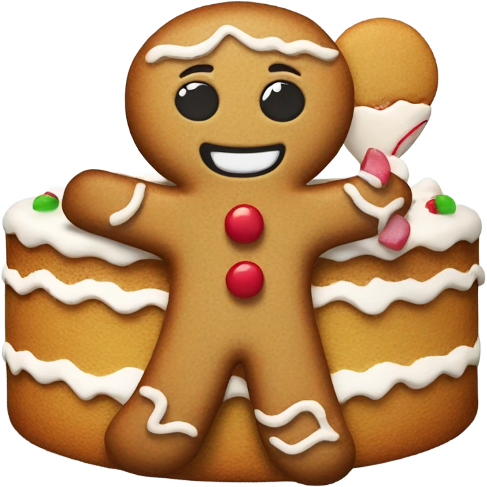 Gingerbread man eat cake emoji