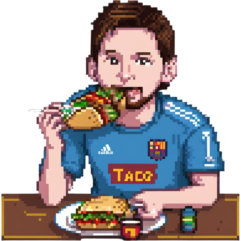 Messi eating tacos emoji