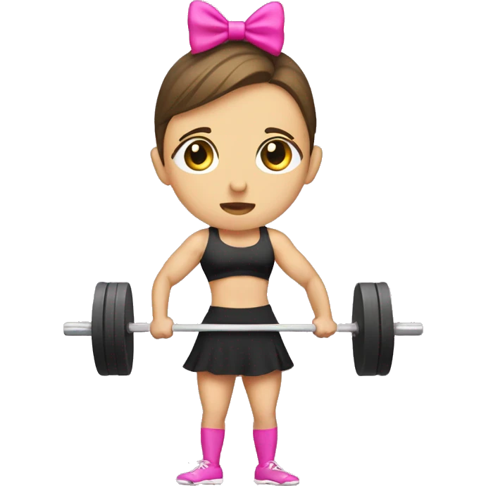 Romanian deadlift with a pink bow on it  emoji